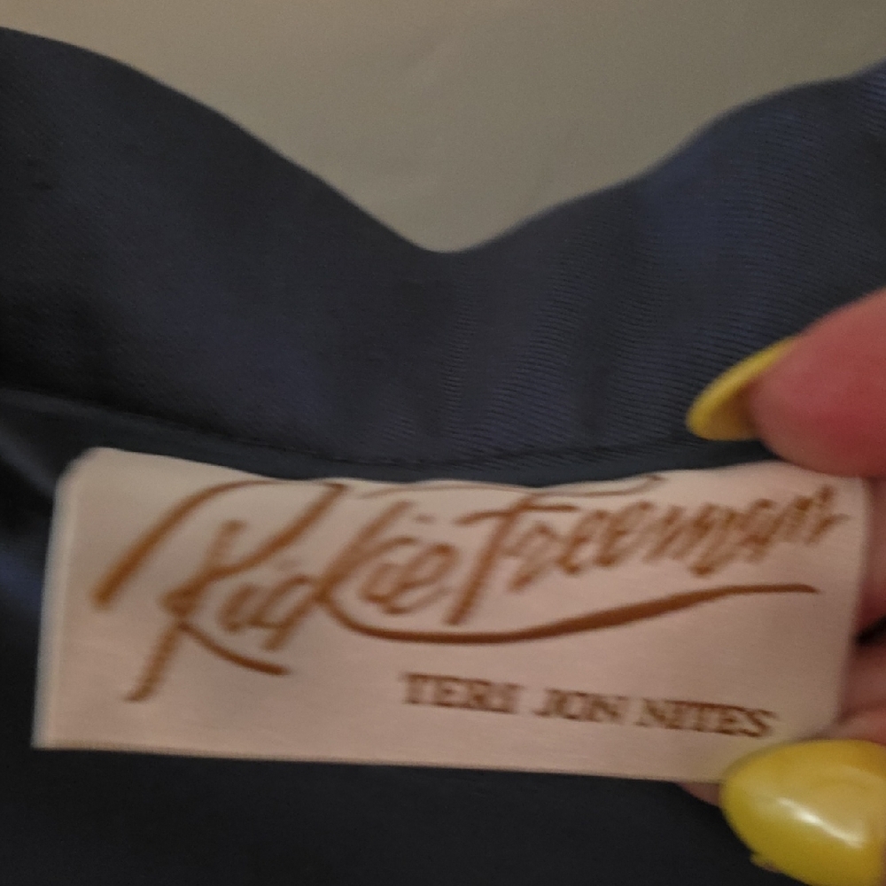 Rickie Freeman for Teri Jon Deep Blue Maxi Skirt Sz 8 Vintage - Picture 3 of 12
